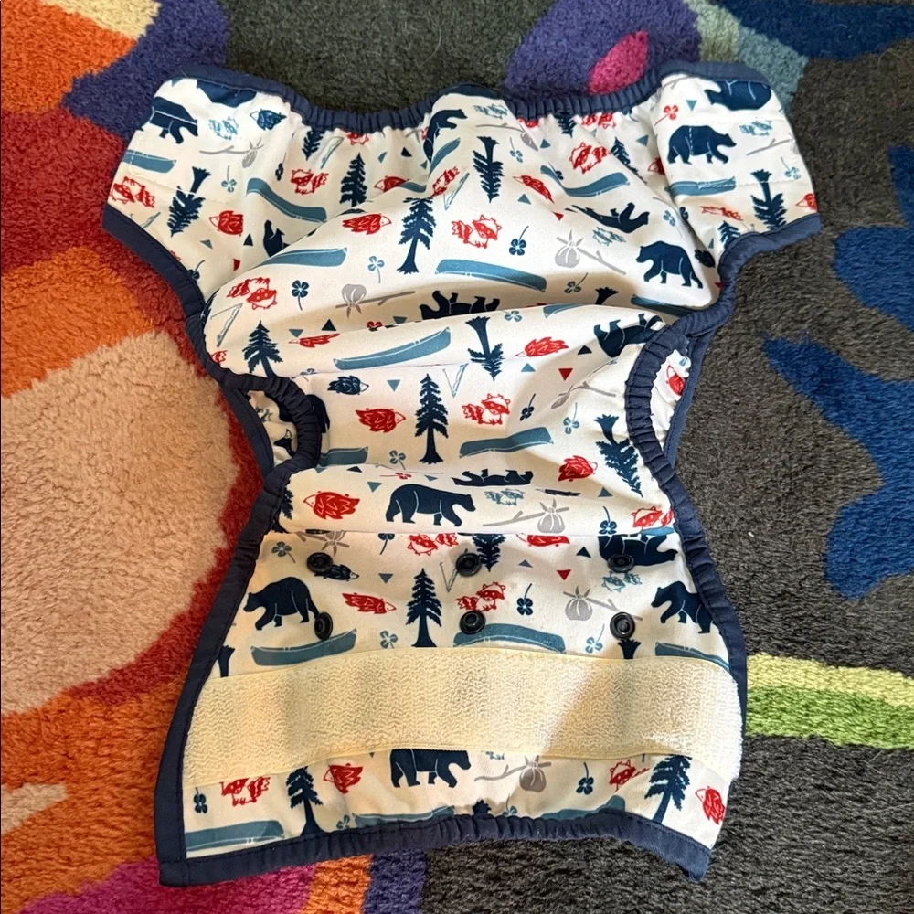 Thirsties diaper cover, GUC, size Two, Velcro closure, adjustable snaps